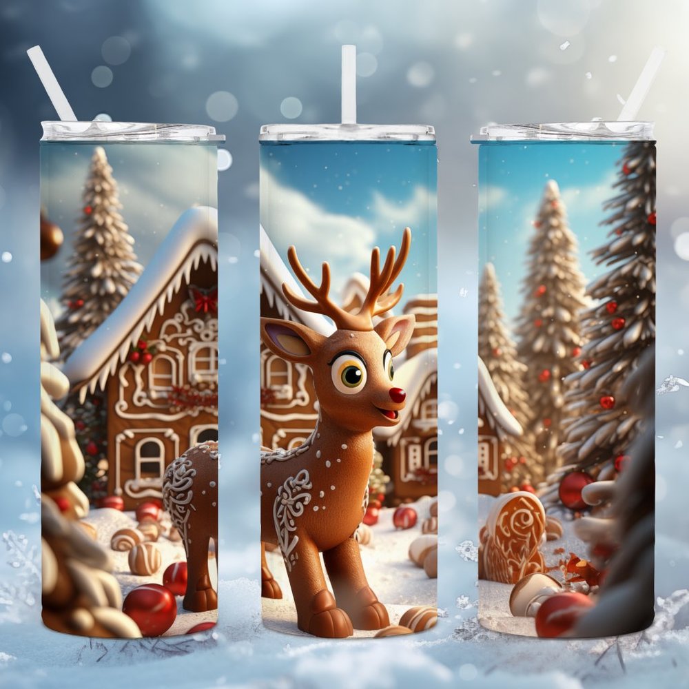 3D Rudolph Tumbler  - 20 oz